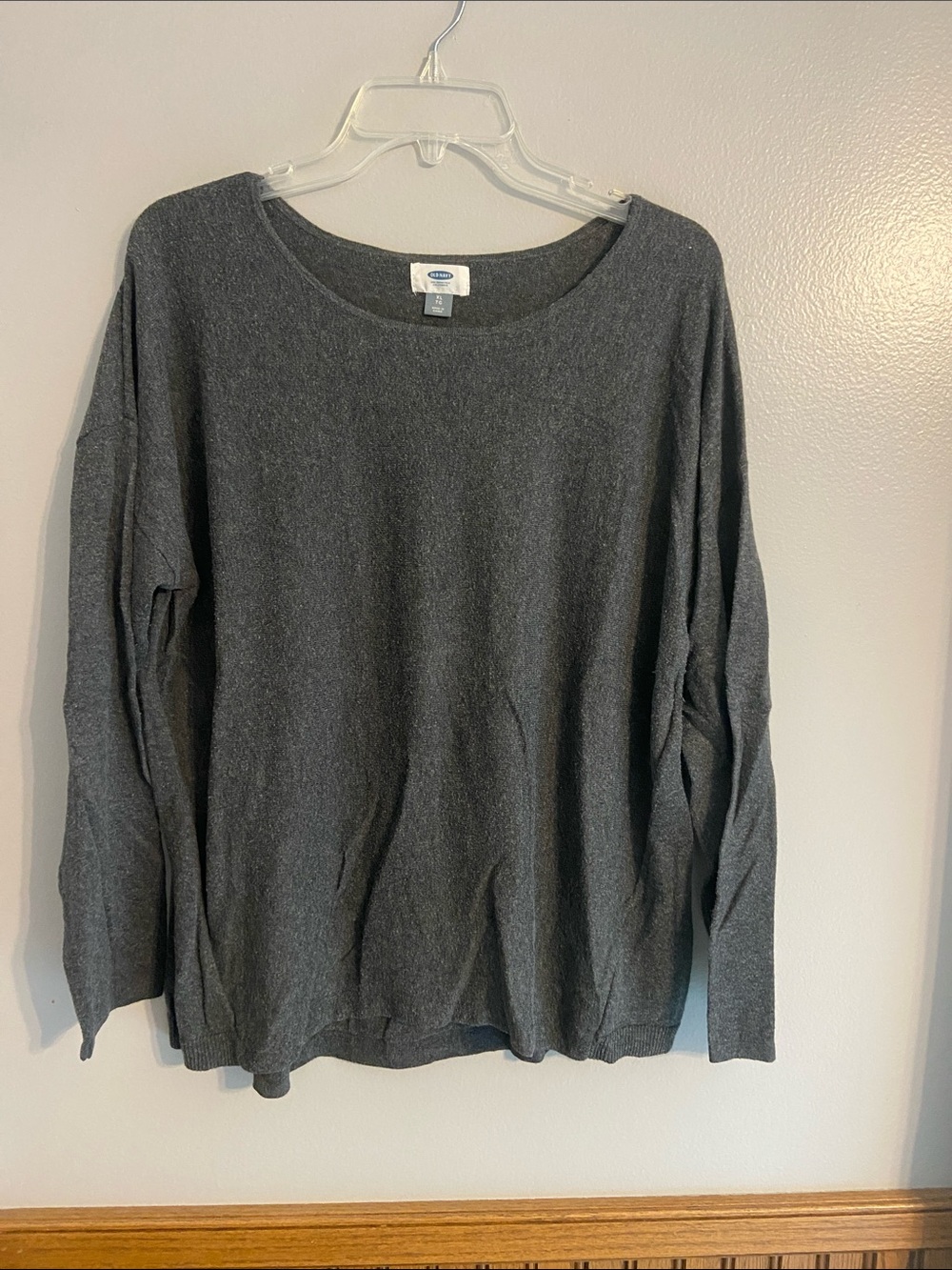Old Navy Dark Gray Scoopneck Knit Pullover